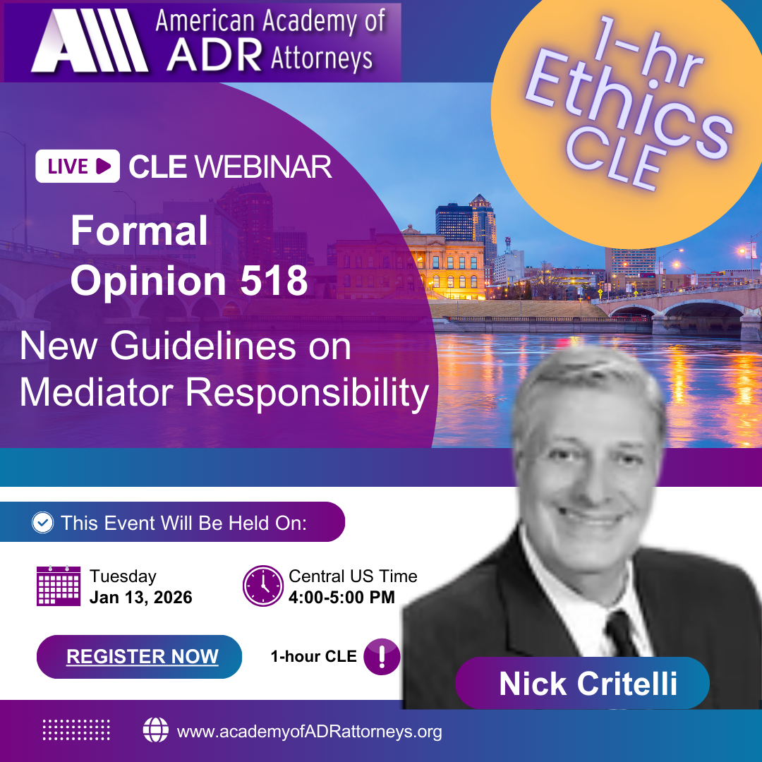 Webinar titled Compassionate Mediation on September 9 with Linda Kroll