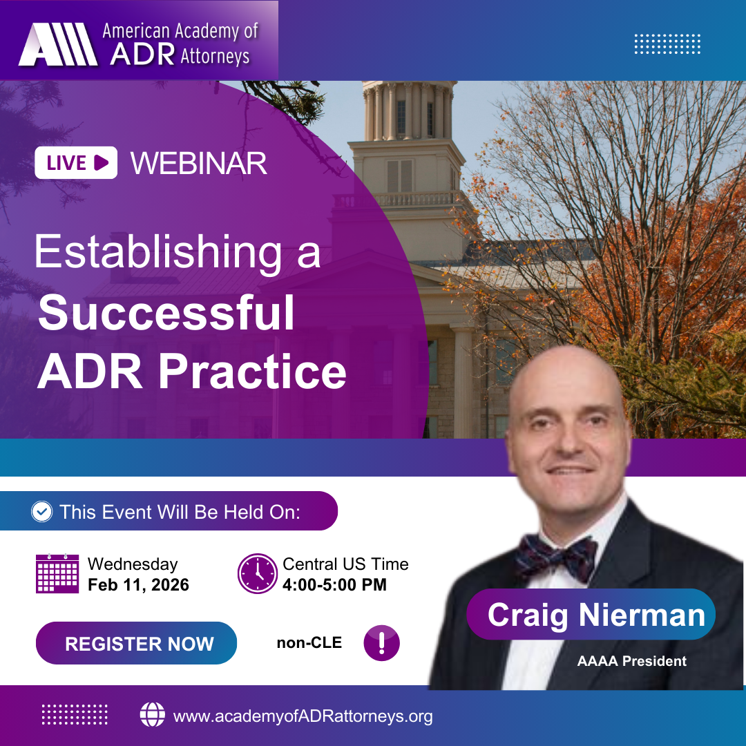 Webinar titled Compassionate Mediation on September 9 with Linda Kroll