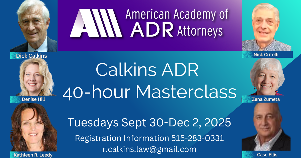 Fall 2025 Calkins ADRl Masterclass